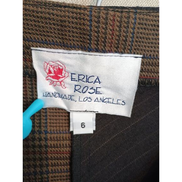 Erica Rose Handmade Los Angles Skirt Womens 6 Black Patchwork Twee Flare Mini - Picture 3 of 13